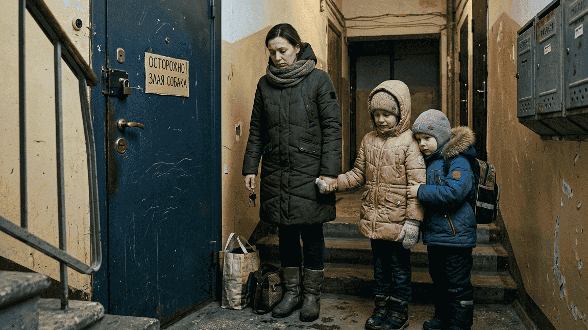 выгнал муж с детьми