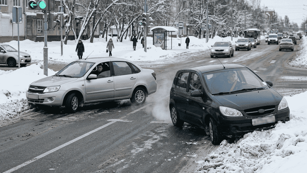 дтп сугроб